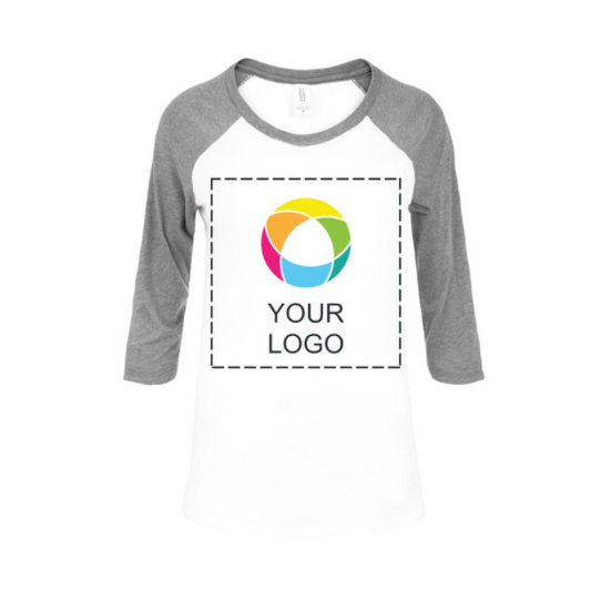 District Made® Women's Perfect Tri® 3/4-Sleeve Raglan | NYTransfers