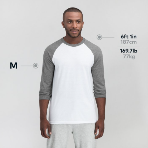 District Made® Mens Perfect Tri® 3/4-Sleeve Raglan | NYTransfers